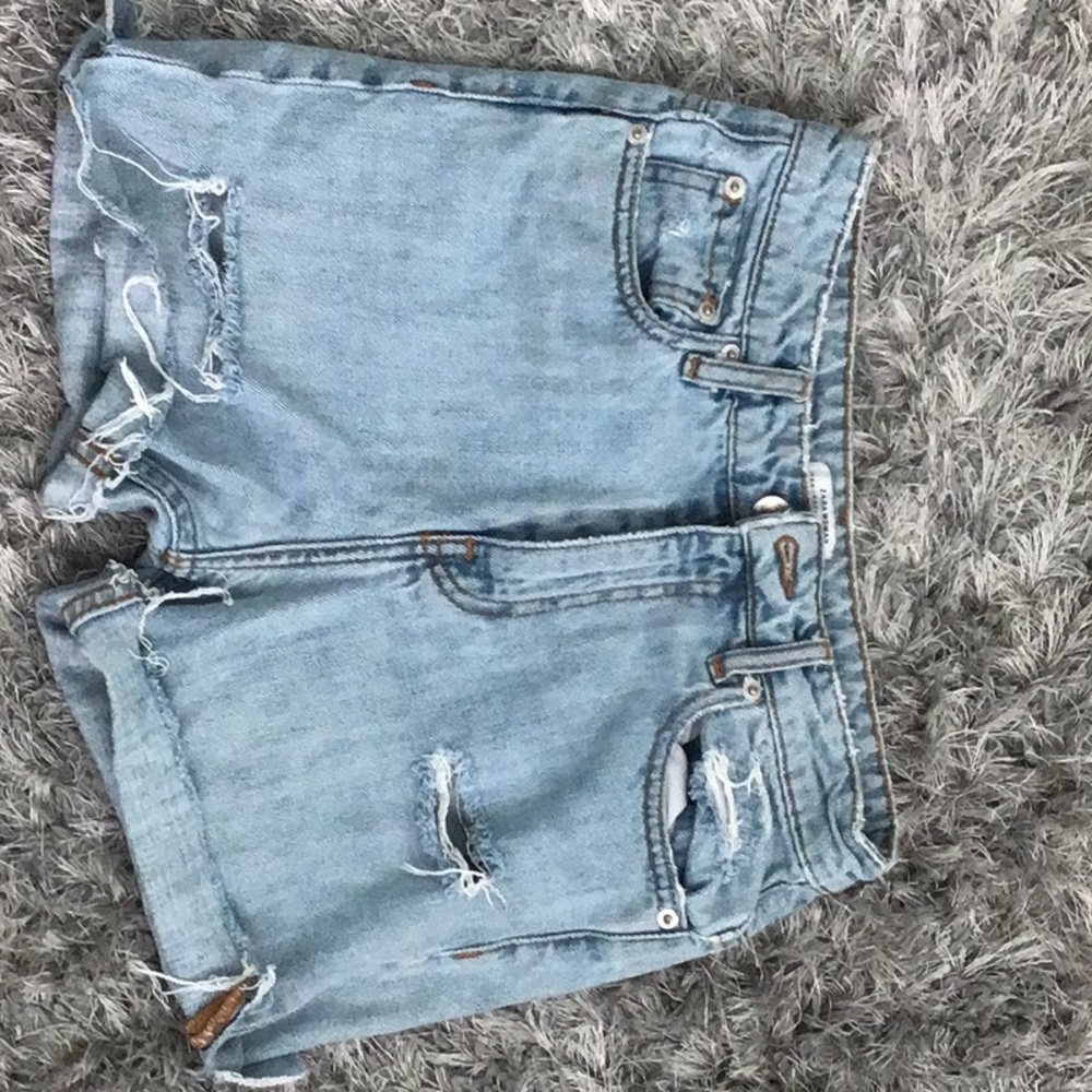 Denim cuffed jeans shorts